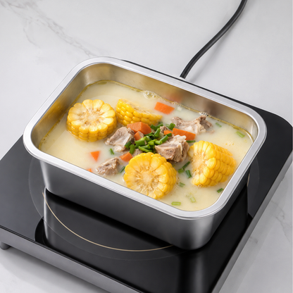 Recipiente antibacteriano al vacío para alimentos de acero inoxidable, 1500 ml – también apto para microondas.