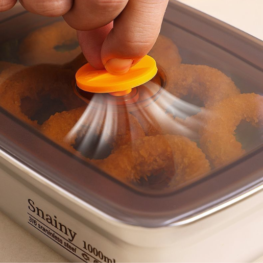 BestSeller™ - Recipiente de Alimentos al Vacío Antibacteriano de Acero Inoxidable 316 (19x14x6 cm)