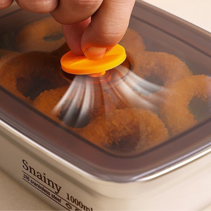 BestSeller™ - Recipiente de Alimentos al Vacío Antibacteriano de Acero Inoxidable 316 (19x14x6 cm)