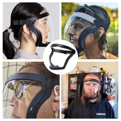 La visera protege el rostro contra el polvo fino y las partículas suspendidas en el aire.