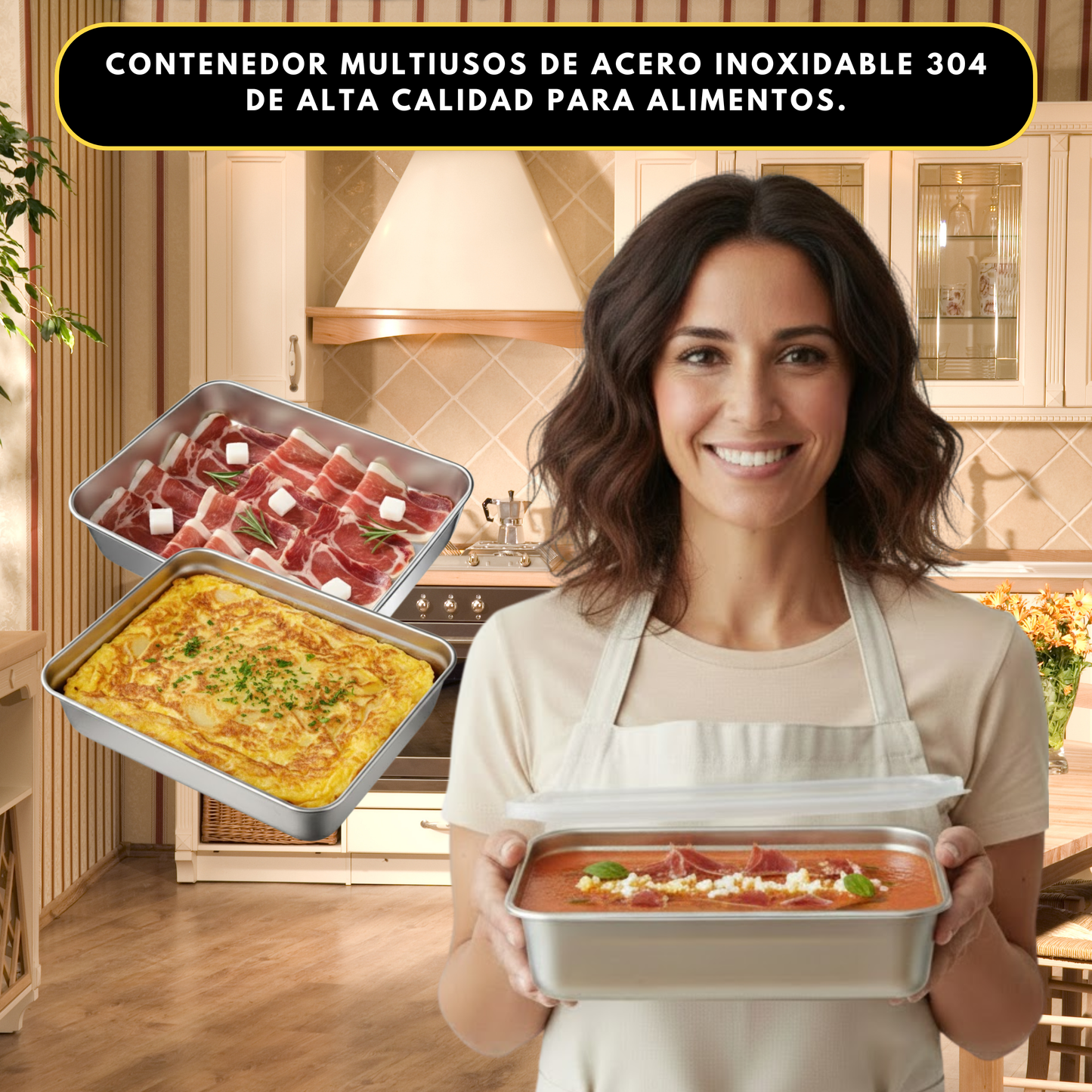 Contenedor para Alimentos de Acero Inoxidable 304 – Frescura Prolongada y Máxima Seguridad