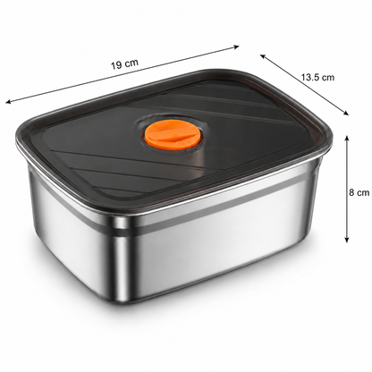 Recipiente Grande Para Alimentos Al Vacío De Acero Inoxidable Antibacteriano De 1500ml (19 x 14 x 8cm)