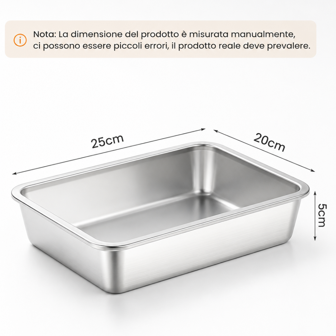 Bandeja de Acero Inoxidable 304 para Alimentos — Conserva y Cocina con Máxima Comodidad