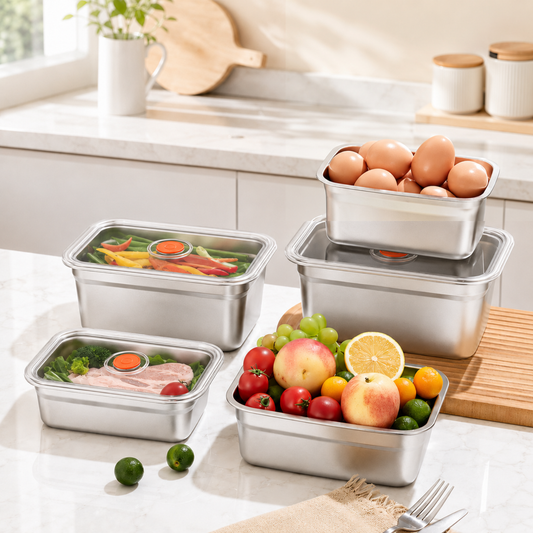 Recipiente para alimentos de acero inoxidable 316 con sistema de vacío – frescura garantizada al 100%