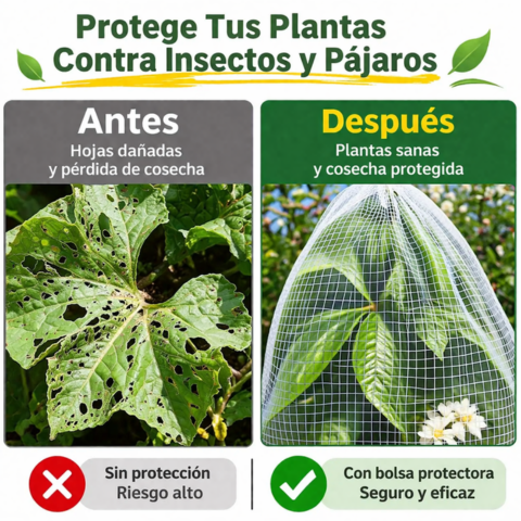 Bolsas de malla transpirables reutilizables para la protección de frutas y verduras – Protege contra insectos, moscas de la fruta y pájaros