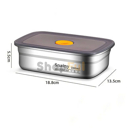 Recipiente de acero inoxidable 316 con capacidad de 1000 ml – Solución segura y práctica para el almacenamiento de alimentos (19 × 14 × 6cm)