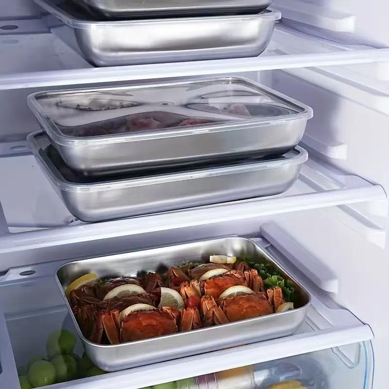 Recipiente hermético de acero inoxidable 304: conserva los alimentos frescos por más tiempo, de forma segura y sin olores.