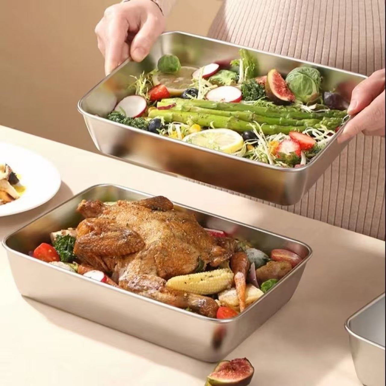 Recipiente hermético de acero inoxidable 304: conserva los alimentos frescos por más tiempo, de forma segura y sin olores.