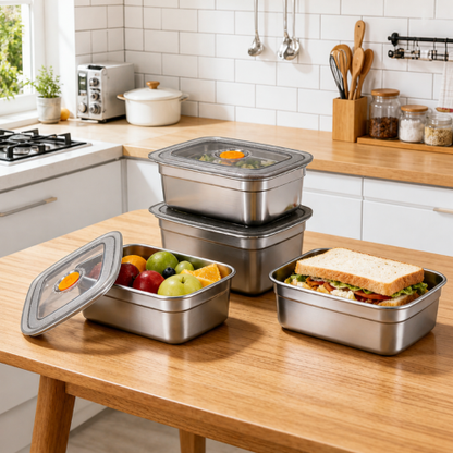 Recipiente para alimentos de acero inoxidable 316 con sistema de vacío – frescura garantizada al 100%