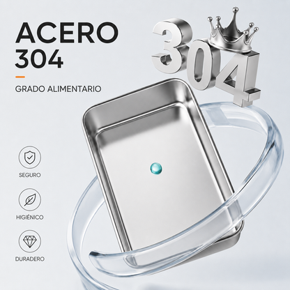 Recipiente hermético de acero inoxidable 304: conserva los alimentos frescos por más tiempo, de forma segura y sin olores.
