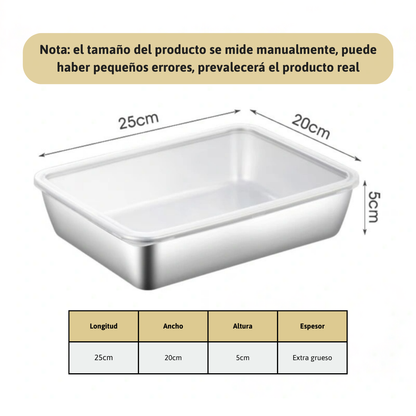 Contenedor de Alimentos de Acero Inoxidable 304 con Tapa Hermética – Frescura Más Duradera, Sin Olores ni Desperdicios