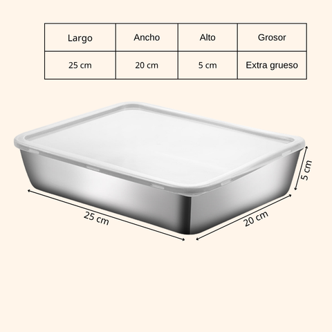 Contenedor premium para alimentos de acero inoxidable 304, mantiene la frescura hasta por 4 semanas.