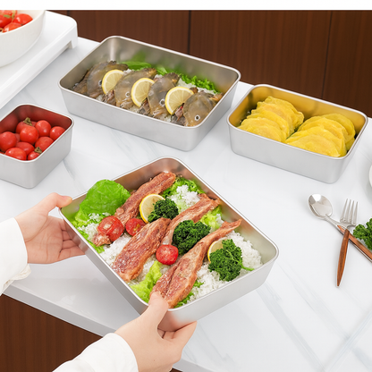 Contenedor de Alimentos de Acero Inoxidable 304 con Tapa Hermética – Frescura Más Duradera, Sin Olores ni Desperdicios