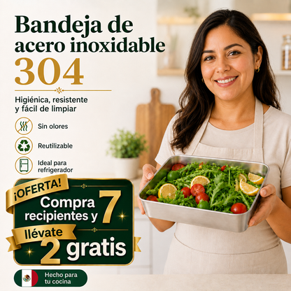 Contenedor de Alimentos de Acero Inoxidable 304 con Tapa Hermética – Frescura Más Duradera, Sin Olores ni Desperdicios